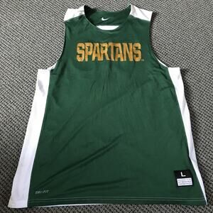 Nike DriFit Reversible Performance Tank Top Spartans Green White Large